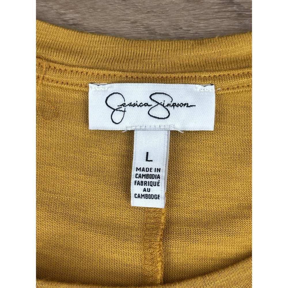 Jessica Simpson Finlee T-Shirt Dress Size Large Lot of 2 Black & Mustard Yellow - Picture 7 of 9